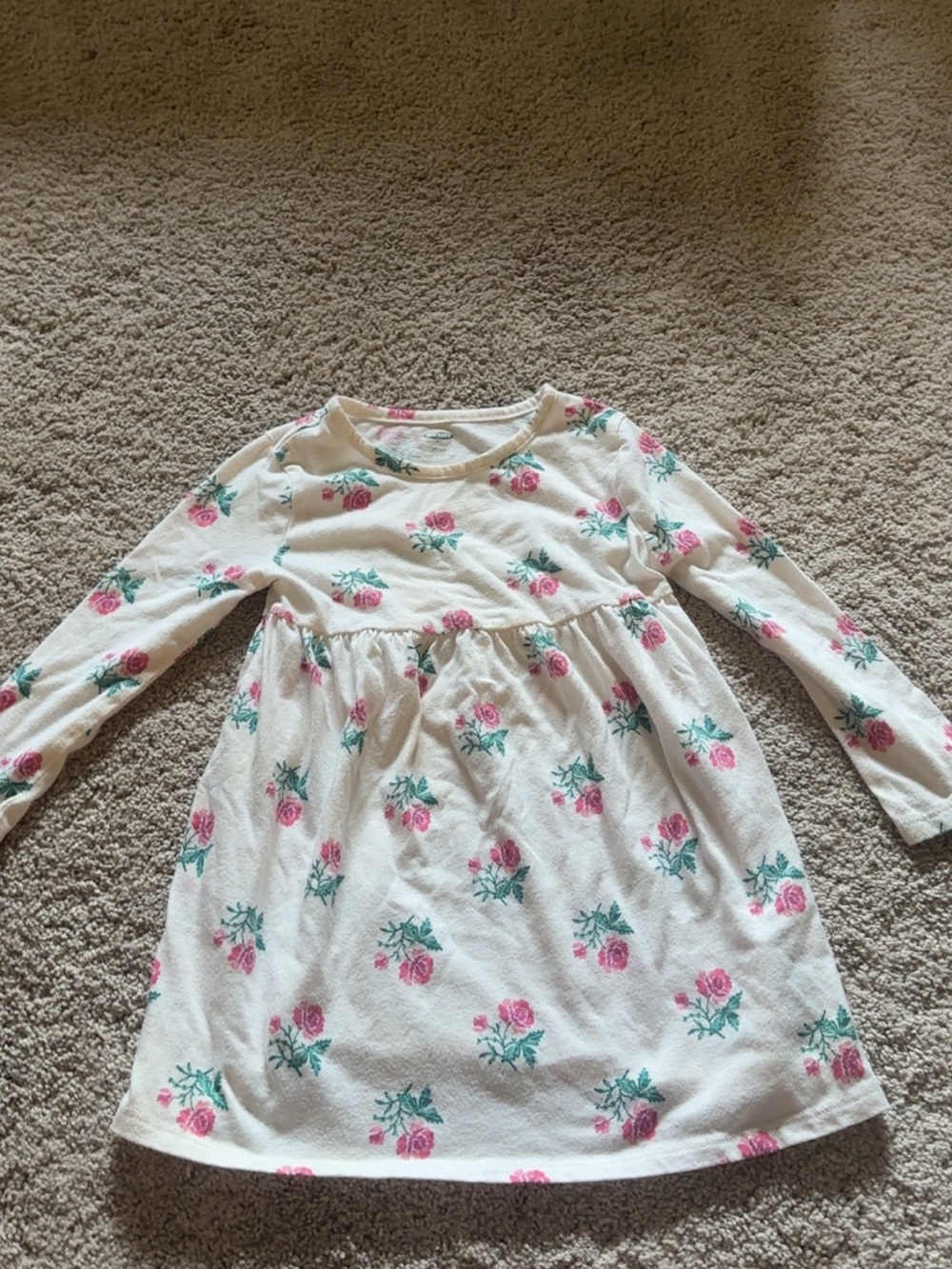 Old Navy pink and white floral dress with long sleeves, Size: 2T